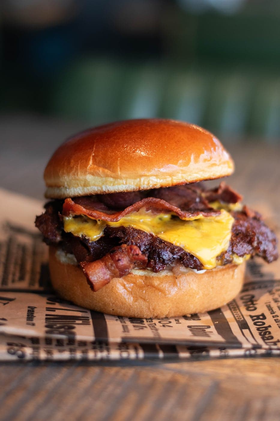 Bacon Smash med baconjam og aioli